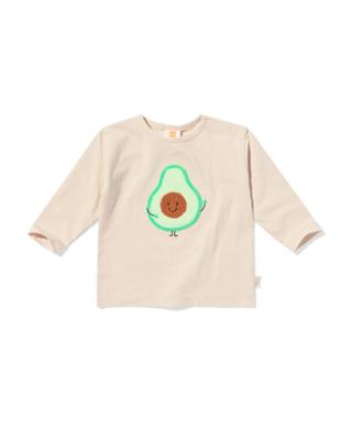 HEMA Newborn T-shirt avocado ecru (ecru)