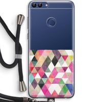 Gekleurde driehoekjes: Huawei P Smart (2018) Transparant Hoesje met koord