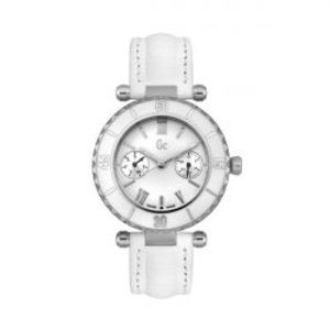 Guess horlogeband I15018L1 Leder Wit + wit stiksel
