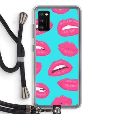 Bite my lip: Samsung Galaxy A41 Transparant Hoesje met koord