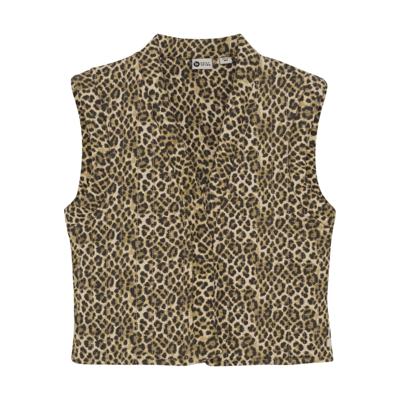 Daily7 winter gilet meisjes - zand - opgevuld/animal
