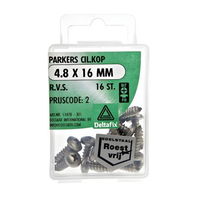 Parkers ck 4,8xx16mm rvs 16st - Deltafix