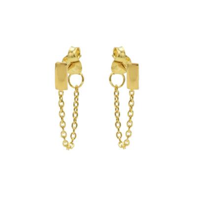 Karma Oorbellen Chain Rectangle Goud