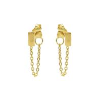 Karma Oorbellen Chain Rectangle Goud