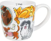 Blond Amsterdam cappuccino mok aardewerk dog love 10x10.5cm multi