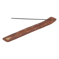 Wierookhouder plankje Boeddha - voor wierookstokjes - 25 x 3 cm