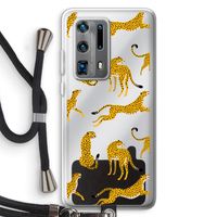 Luipaard: Huawei P40 Pro Plus Transparant Hoesje met koord