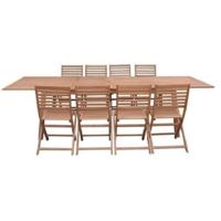 Tuinset 8 tot 12 personen - Uitschuifbare tafel 200/250/300 x 100 cm + 6 stoelen - FSC Eucalyptushout - thumbnail