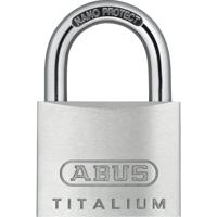 Abus hangslot titalium 64ti/45 - 45mm grijs - sleutelslot - 6cm