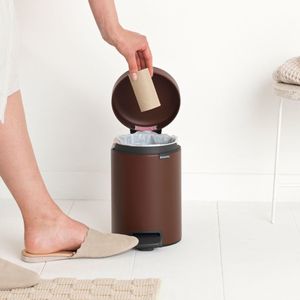 Brabantia NewIcon pedaalemmer 3 liter met kunststof binnenemmer - Mineral Cosy Brown