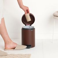 Brabantia NewIcon pedaalemmer 3 liter met kunststof binnenemmer - Mineral Cosy Brown - thumbnail