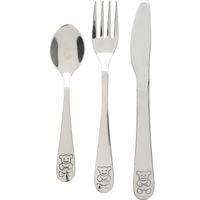 Bestekset met Beer - Cutlery for Kids - 3-delig - zilver - RVS - voor kinderen - thumbnail