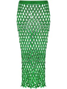 Cult Gaia jupe crayon en maille ajourée - Vert