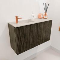 Toiletmeubel Mondiaz Joya Dlux | 70 cm | Meubelkleur Shadow | Faye wastafel Ostra Wasbak Links | 1 kraangat