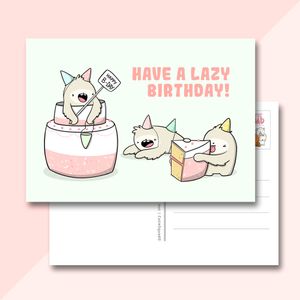CutieSquad Ansichtkaart - Lazy birthday (LIMITED!)