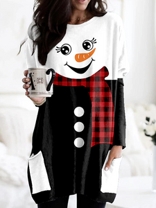 Christmas Snowman Regular Fit Scoop Neckline Top