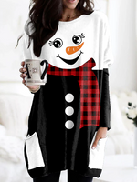 Christmas Snowman Regular Fit Scoop Neckline Top - thumbnail