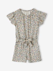 Jumpsuit voor meisjes wit, bedrukt