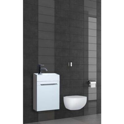 Differnz fonteinmeubel Force - hoogglans wit - 40 cm - links