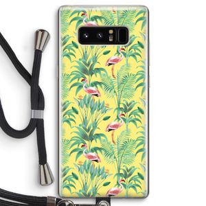 Flamingo party: Samsung Galaxy Note 8 Transparant Hoesje met koord