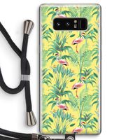 Flamingo party: Samsung Galaxy Note 8 Transparant Hoesje met koord