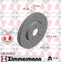 Remschijf SPORT REMSCHIJF COAT Z ZIMMERMANN, Remschijftype: Binnen geventileerd, u.a. für Saab, Vauxhall, Opel, Chevrolet