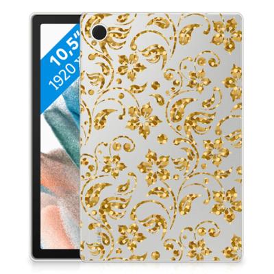 Samsung Galaxy Tab A8 2021/2022 | Siliconen hoesje | Gouden Bloemen
