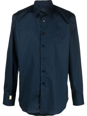 Billionaire chemise argentée à manches longues - Bleu
