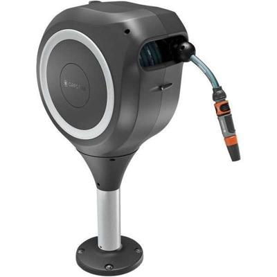 Automatische slanghaspel voor terras - GARDENA - RollUp - M - Wit - Lengte 20 m - Slang 13 mm