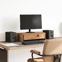 Monitorstandaard met lades 50x27x15 cm bewerkt hout oud hout