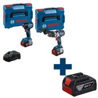 Bosch Professional GSB 18V-110 accu schroefklopboormachine + GDR 18V-210 C slagschroevendraaier 18V 5.0 Ah in L-BOXX - 0615990N2V