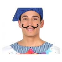 Fransman krulsnor zwart - plak snorren - Frankrijk verkleed accessoires Fransman krulsnor zwart - plak snorren - Frankrijk verkleed accessoires