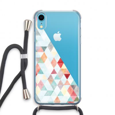 Gekleurde driehoekjes pastel: iPhone XR Transparant Hoesje met koord