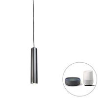 QAZQA Smart design hanglamp zwart incl. wifi GU10 lichtbron - Tuba