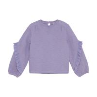 Daily7 winter t-shirt meisjes - Paars - longsleeve/ruffle