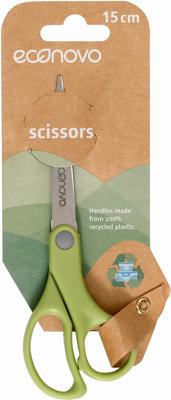Econovo schaar, 15 cm, groen, op blister