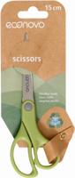 Econovo schaar, 15 cm, groen, op blister