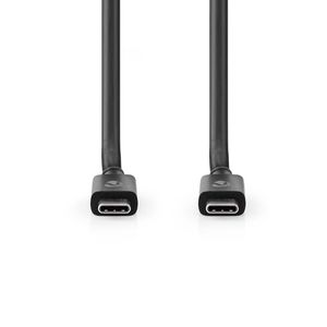 Nedis USB-Kabel | USB 4.0 Gen 3x2 | USB-C Male | USB-C Male | 240 W | 8K@60Hz | 40 Gbps | Vernikkeld | 1.00 m | Rond | PVC | Zwart | Doos -