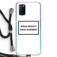 Alone: Oppo A92 Transparant Hoesje met koord