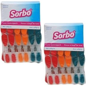 Sorbo Softgrip Wasknijpers - Gekleurde Klemmen - 96 Stuks - Met Comfortabele Grip