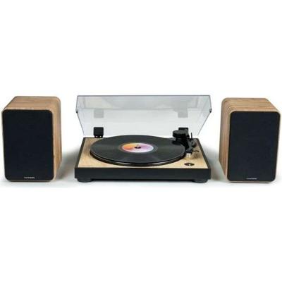 THOMSON WS602DUO - Set van 2 luidsprekers met houten kist - 100W - Bluetooth 5.0 - 2 RCA-uitgangen - Licht hout