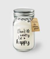 Geurkaars in glas - Don&apos;t worry be happy