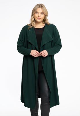 Yoek Vest met gedrapeerde hals cashmere | Dark Green | Maat 54/56