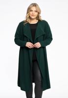 Yoek Vest met gedrapeerde hals cashmere | Dark Green | Maat 54/56