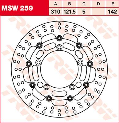 TRW Remschijf, remschijven voor de moto, MSW259