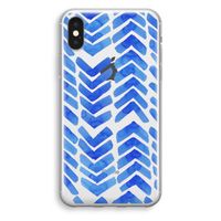 Blauwe pijlen: iPhone XS Transparant Hoesje