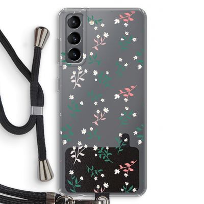 Small white flowers: Samsung Galaxy S21 Transparant Hoesje met koord