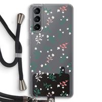 Small white flowers: Samsung Galaxy S21 Transparant Hoesje met koord