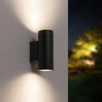 Cali LED Wandlamp - Dimbaar - 10 Watt 800 lumen - 4000K Neutraal wit - IP65 Waterdicht voor Binnen en buiten - GU10 Vervangbare lichtbron - Up & Down Light - Zwart