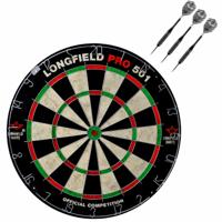 Dartbord Longfield professional - Dia 45.5 cm - met 3x goede kwaliteit dartpijltjes - Darten